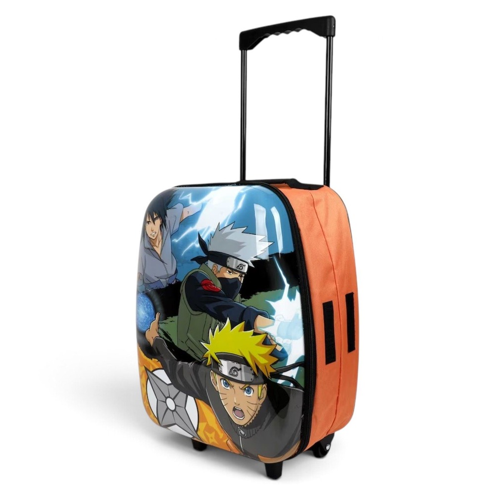 Bioworld Naruto Collapsible Roller Travel Suitcase Rolling Hardshell Bag NEW